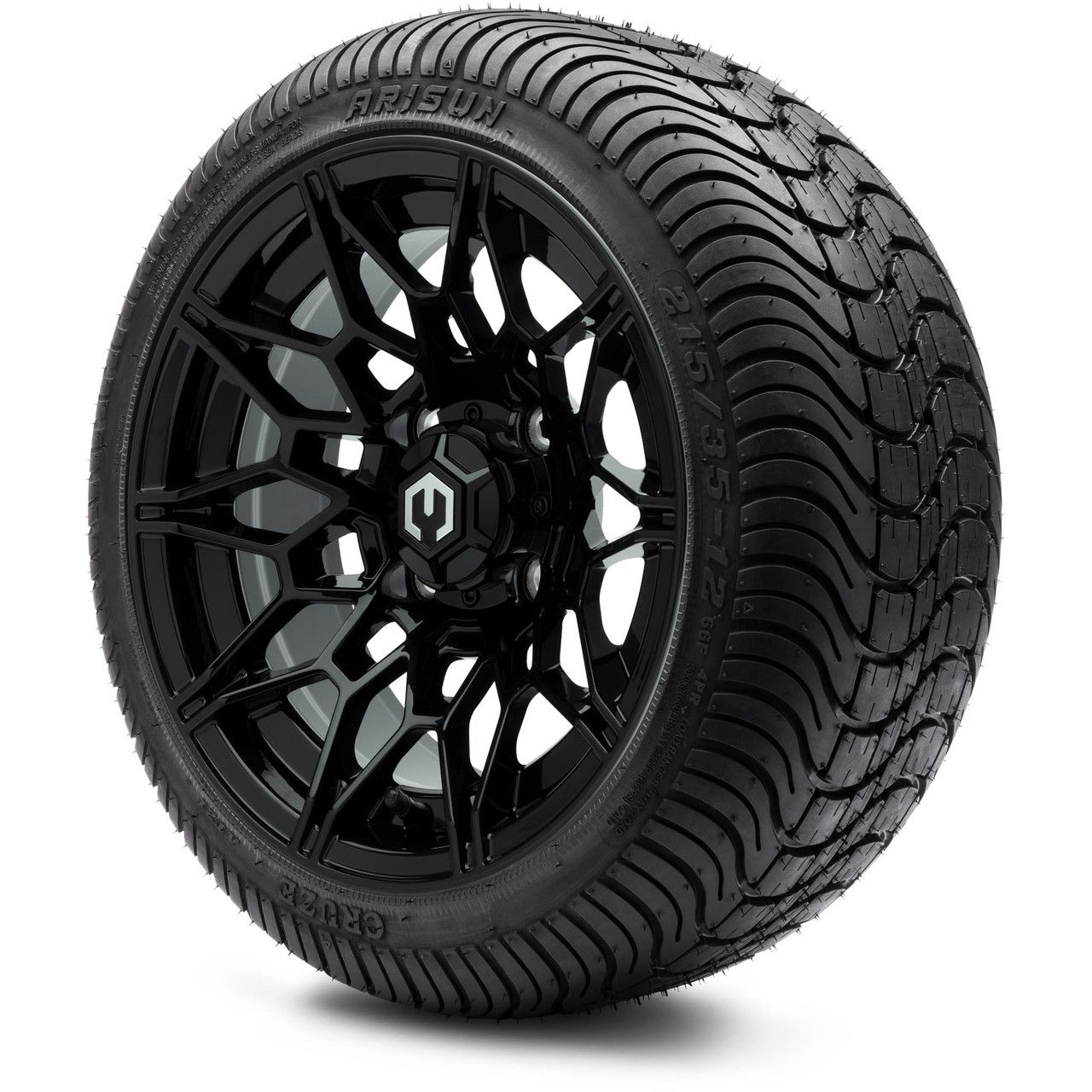 MODZ® 12" Galaxy Glossy Black - LowPro Tires and Wheels Combo
