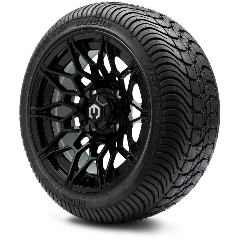 MODZ® 12" Galaxy Glossy Black - LowPro Tires and Wheels Combo