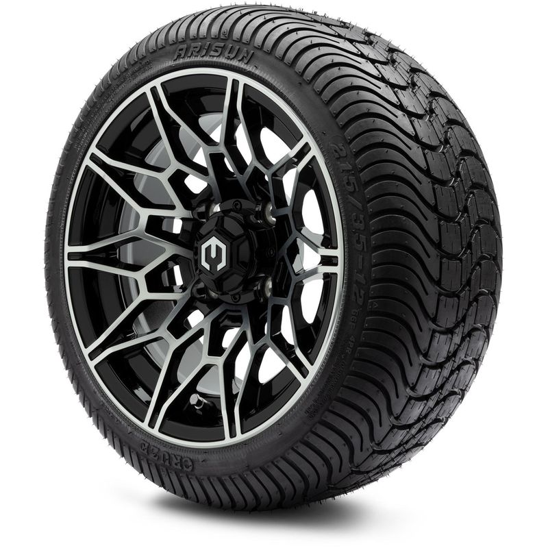 MODZ® 12" Galaxy Machined Black - LowPro Tires and Wheels Combo