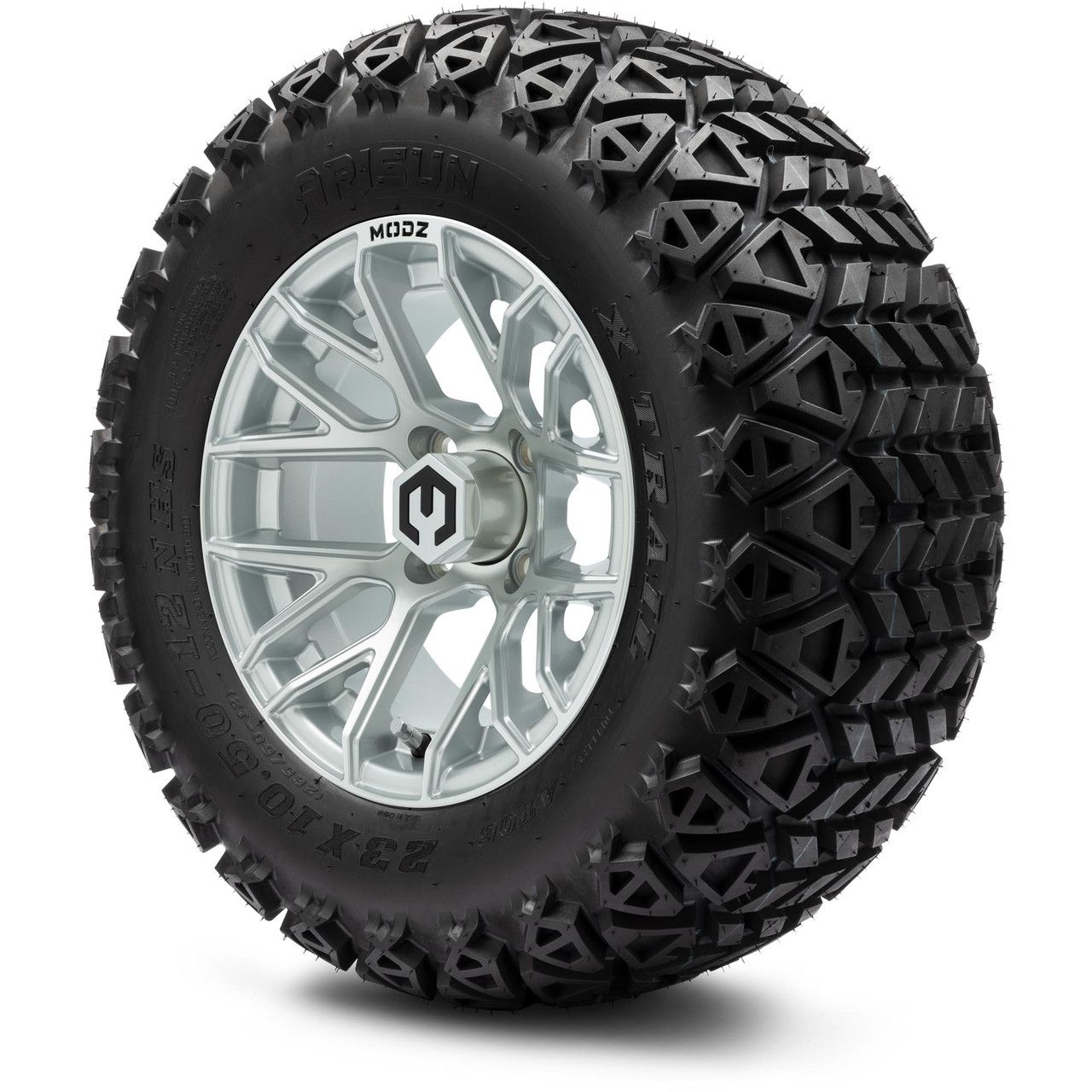 MODZ® 12" Matrix Silver - Lifted Tires and Wheels Combo