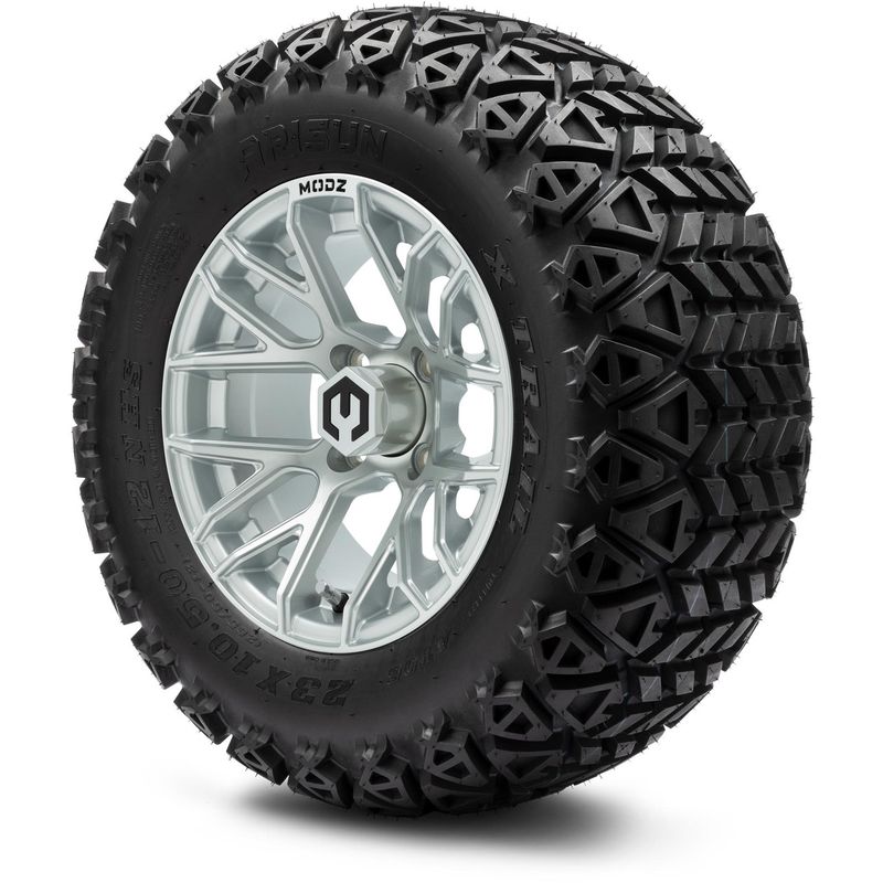 MODZ® 12" Matrix Silver - Lifted Tires and Wheels Combo