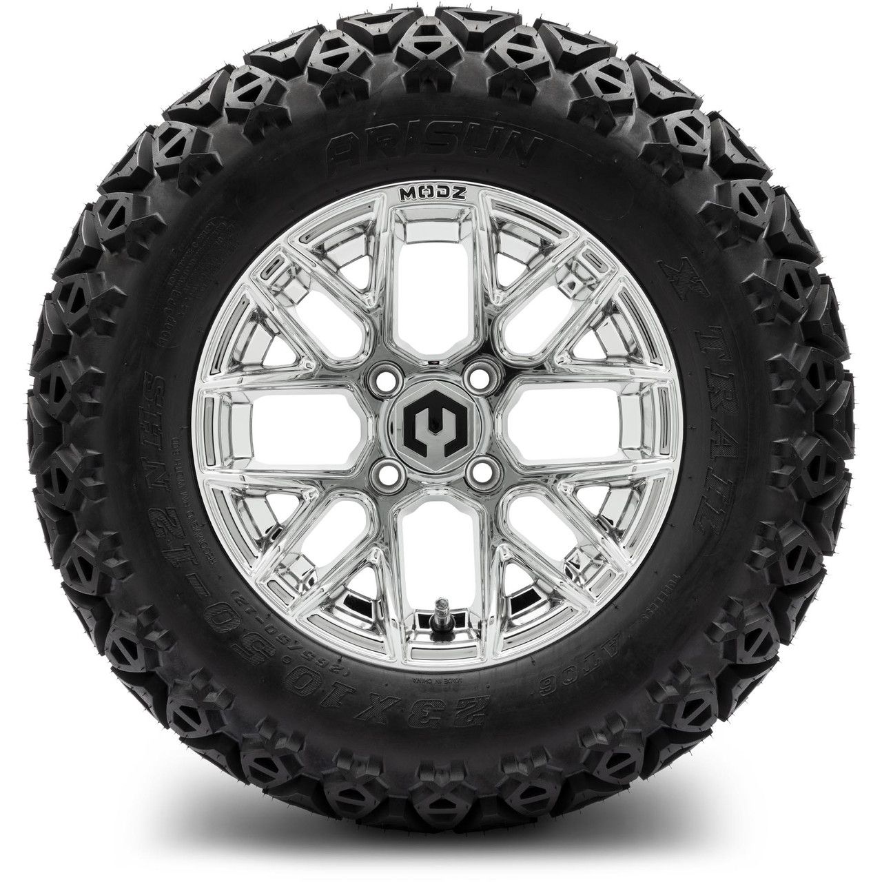 MODZ® 12" Matrix Chrome - Lifted Tires and Wheels Combo