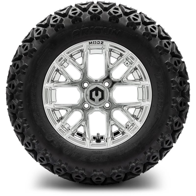 MODZ® 12" Matrix Chrome - Lifted Tires and Wheels Combo