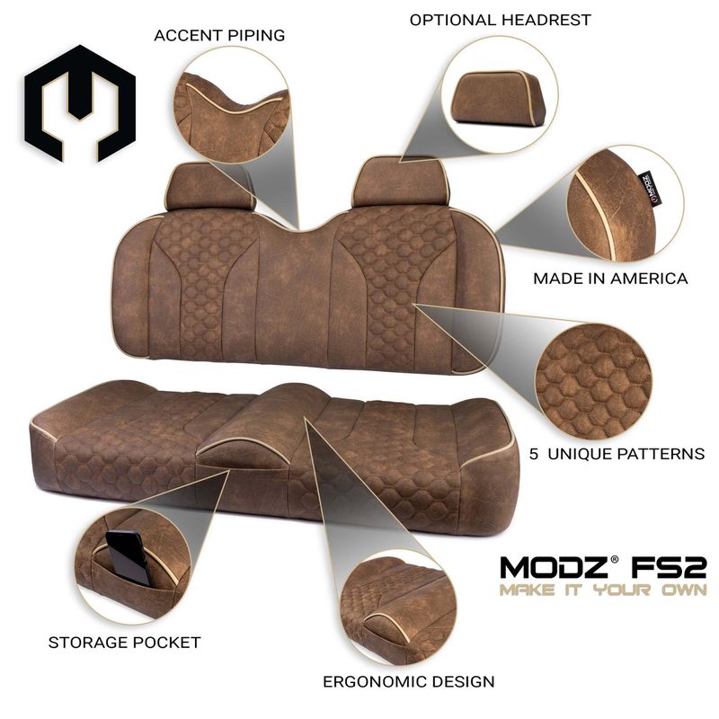 MODZ® FS2 Custom Front Seat - Brown Base - Choose Pattern and Accent Colors