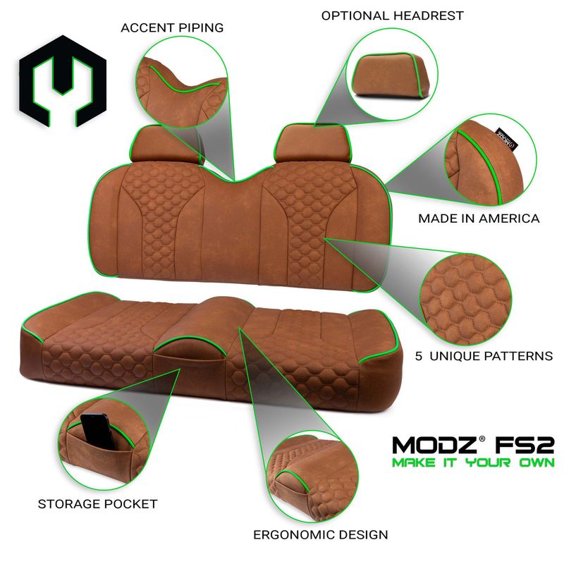MODZ® FS2 Custom Front Seat - Rust Base - Choose Pattern and Accent Colors