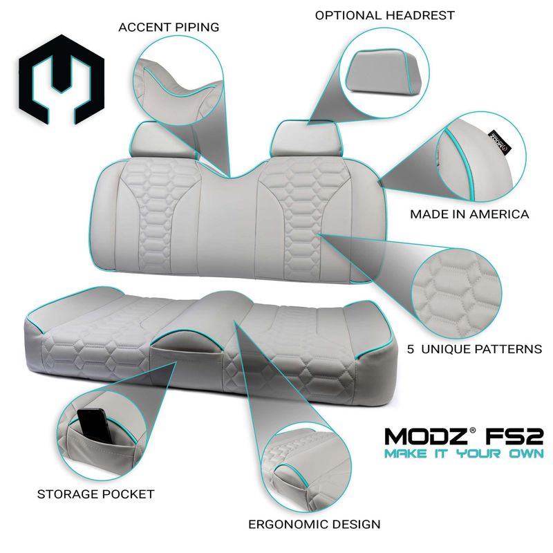 MODZ® FS2 Custom Front Seat - Gray Base - Choose Pattern and Accent Colors