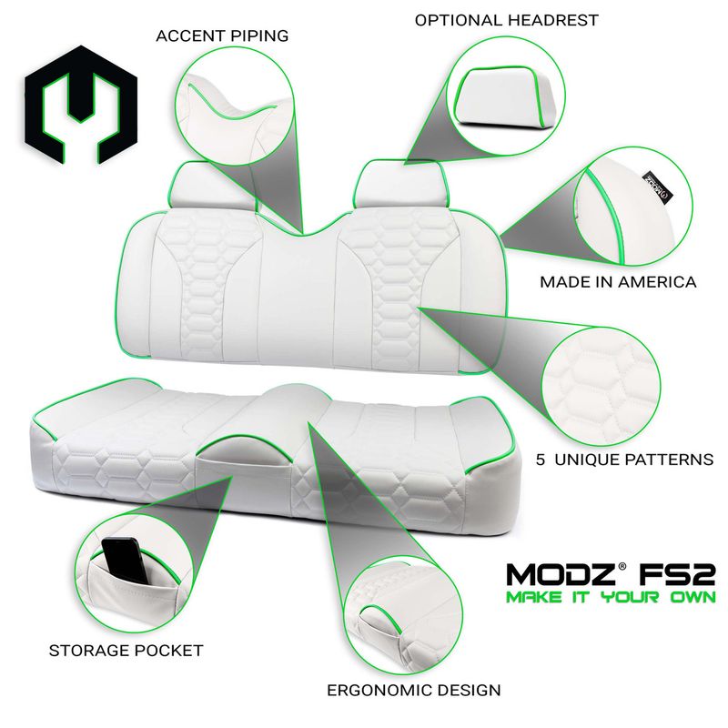 MODZ® FS2 Custom Front Seat - White Base - Choose Pattern and Accent Colors