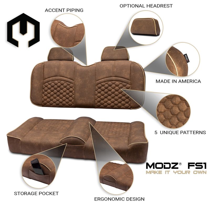 MODZ® FS1 Custom Front Seat - Brown Base - Choose Pattern and Accent Colors