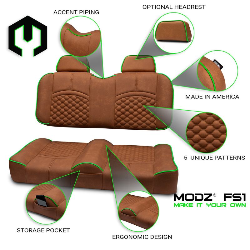 MODZ® FS1 Custom Front Seat - Rust Base - Choose Pattern and Accent Colors