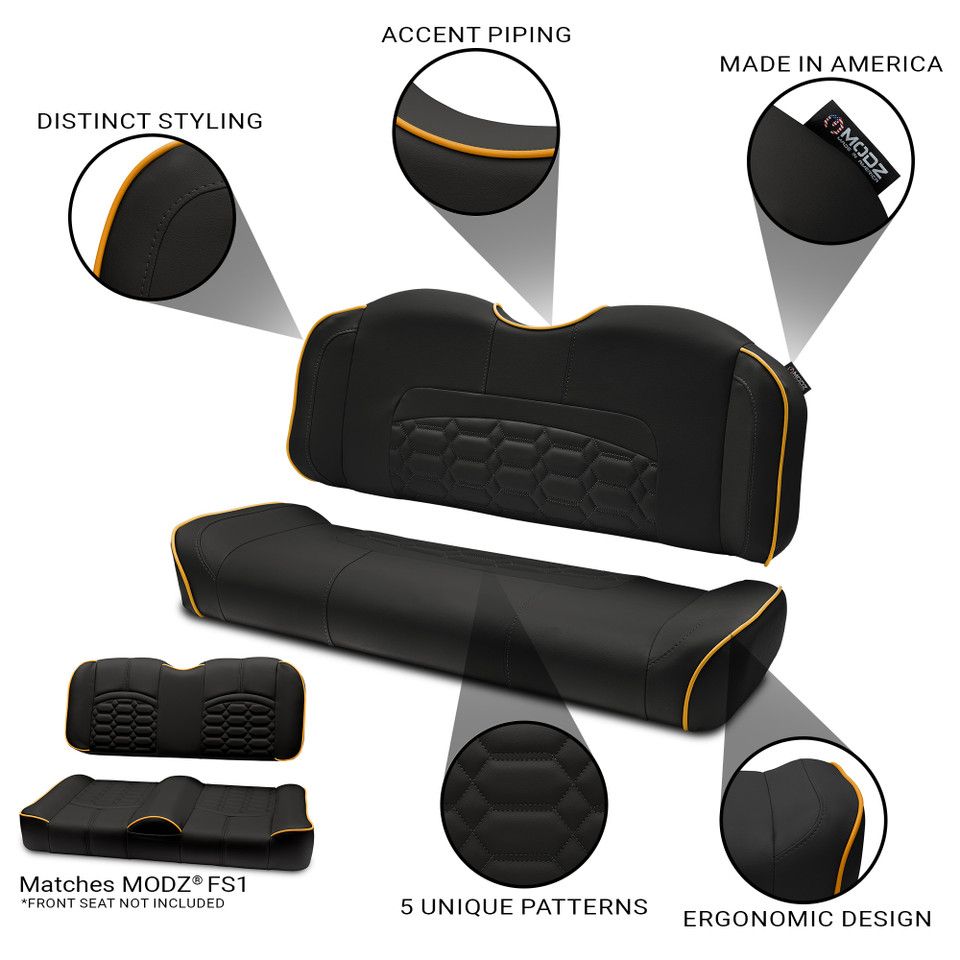 MODZ® RSC1 Custom Back Seat - Black Base - Choose Pattern and Accent Colors