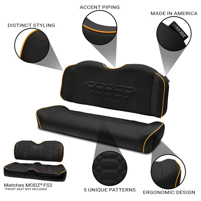 MODZ® RSC2 Custom Back Seat - Black Base - Choose Pattern and Accent Colors