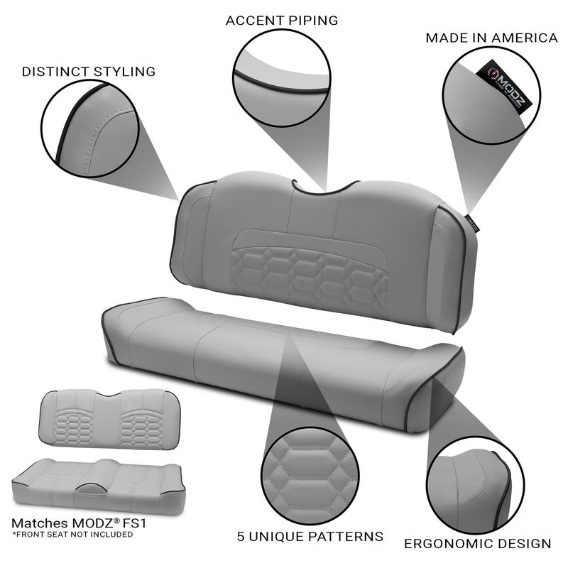 MODZ® RSC1 Custom Back Seat - Gray Base - Choose Pattern and Accent Colors