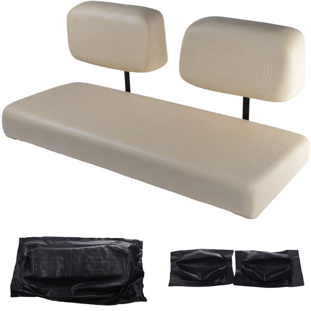 Club Car DS 1982-2000.5 Replacement Front Seat - Black Cushions