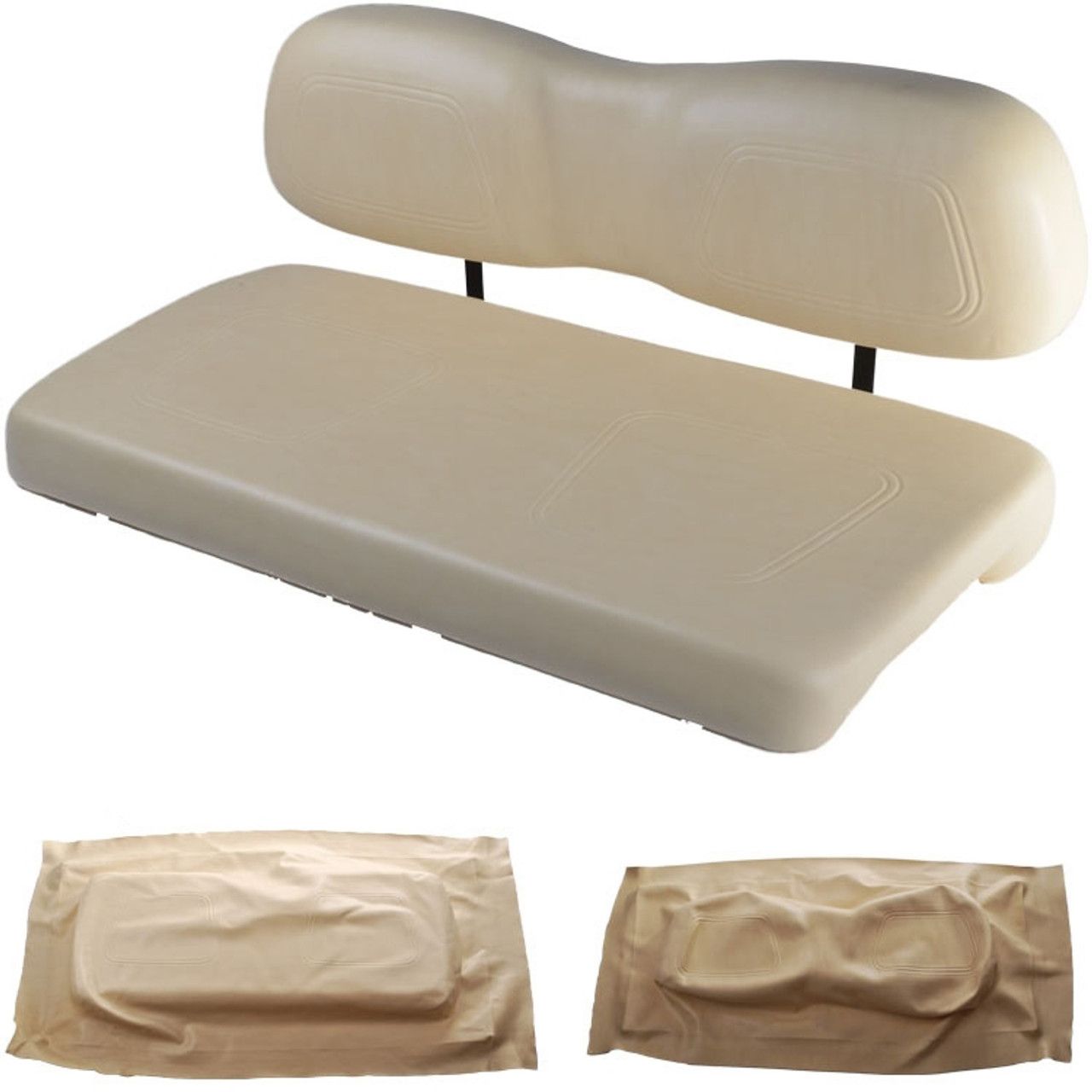 Club Car DS 2000.5 and Newer Replacement Front Seat - Buff Cushions