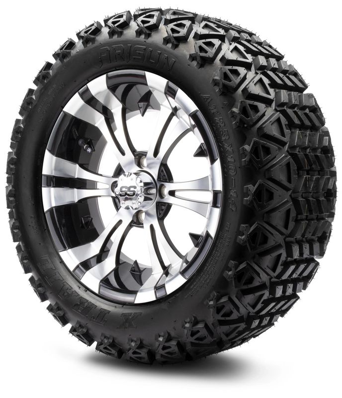 MODZ® 14" Vampire Machined Black Lifted Tire and Wheel Combo