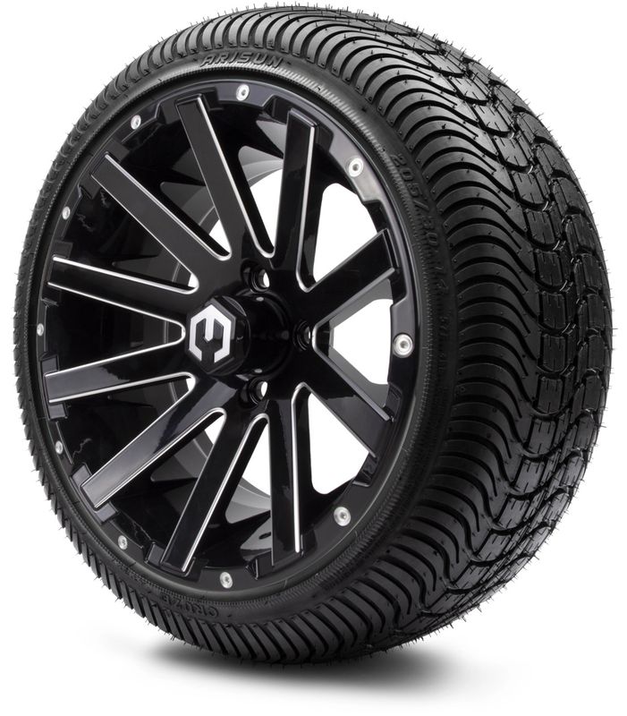 MODZ® 14" Mauler Glossy Black Ball Mill - LowPro Street Tire and Wheels Combo