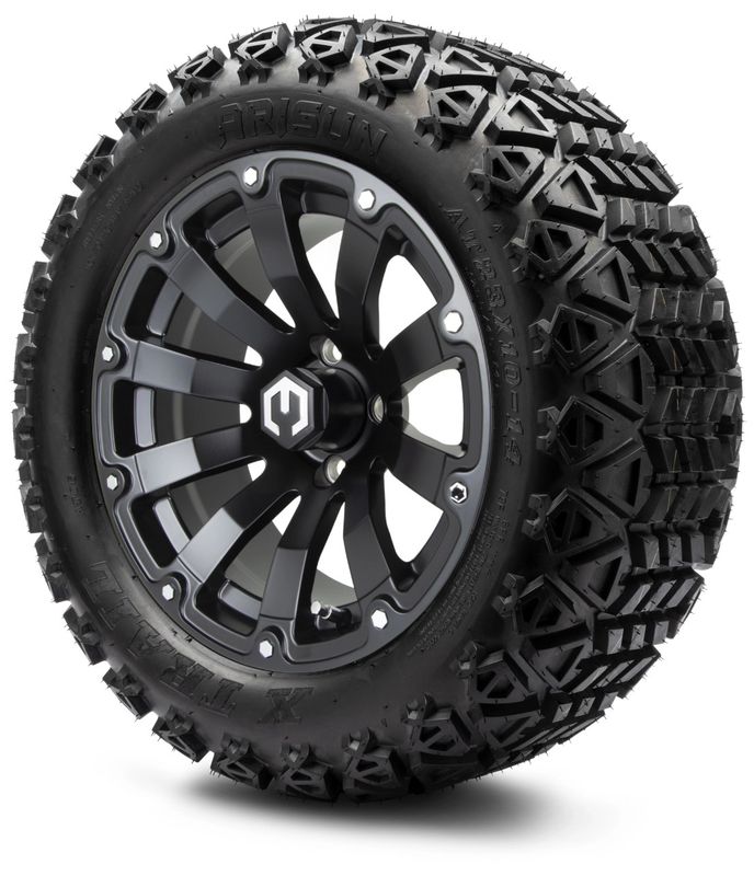 MODZ® 14" Bomber Matte Black - Lifted Tires and Wheels Combo
