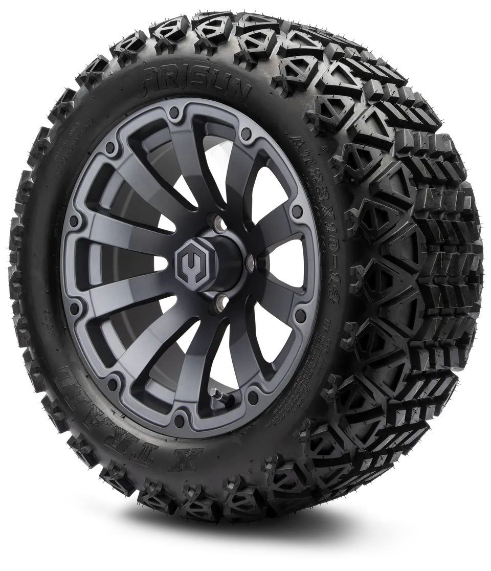 MODZ® 14" Bomber Matte Gunmetal - Lifted Tires and Wheels Combo