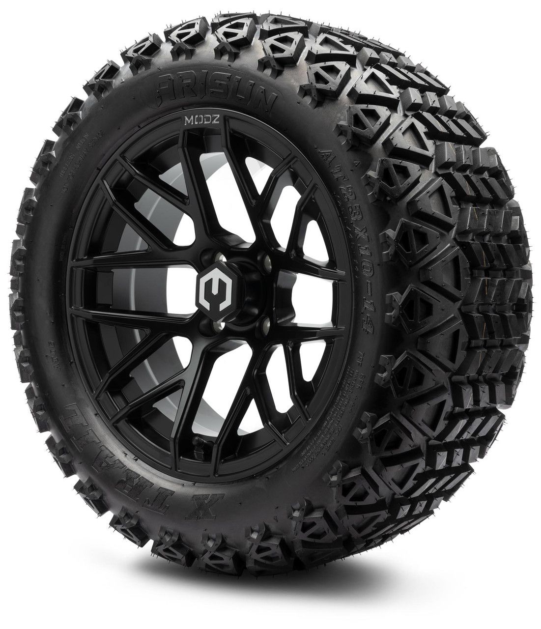 MODZ® 14" Matrix Matte Black - Lifted Tires and Wheels Combo