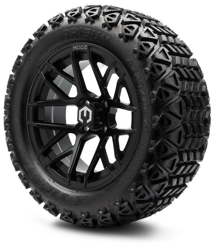 MODZ® 14" Matrix Matte Black - Lifted Tires and Wheels Combo
