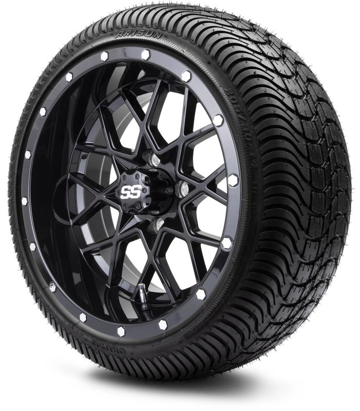 MODZ® 14" Vortex Glossy Black - LowPro Street Tire and Wheels Combo