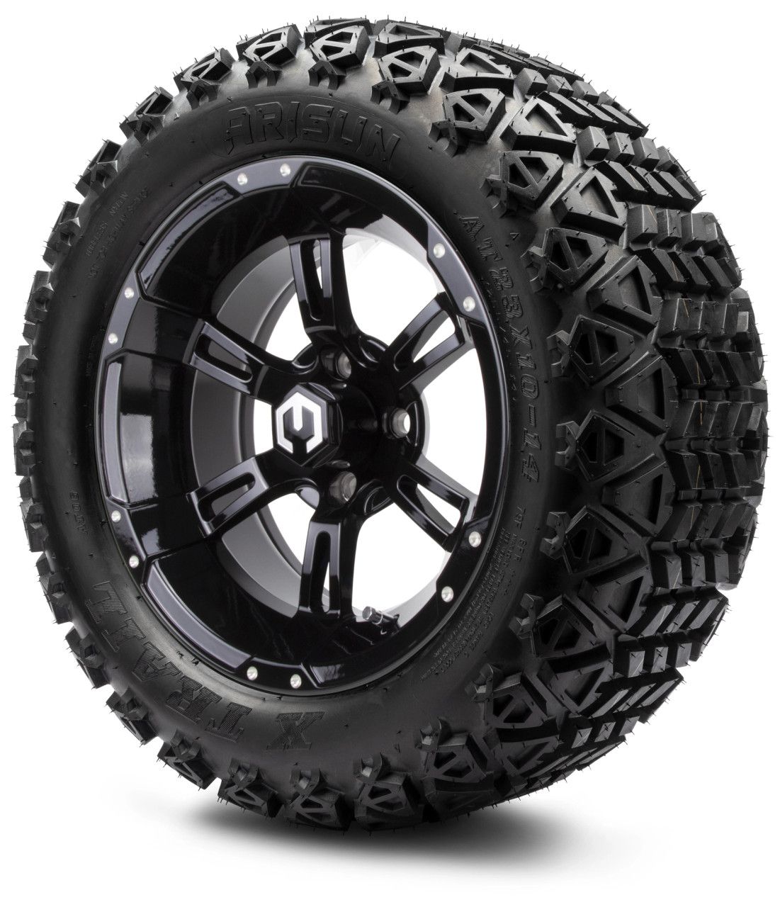 MODZ® 14" Ambush Glossy Black - Lifted Tires and Wheels Combo