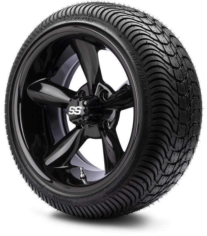 MODZ® 14" Godfather Glossy Black - LowPro Street Tire and Wheels Combo