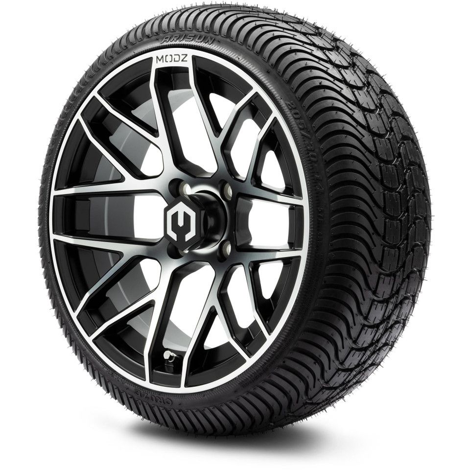 MODZ® 14" Matrix Machined Black - LowPro Street Tire and Wheels Combo