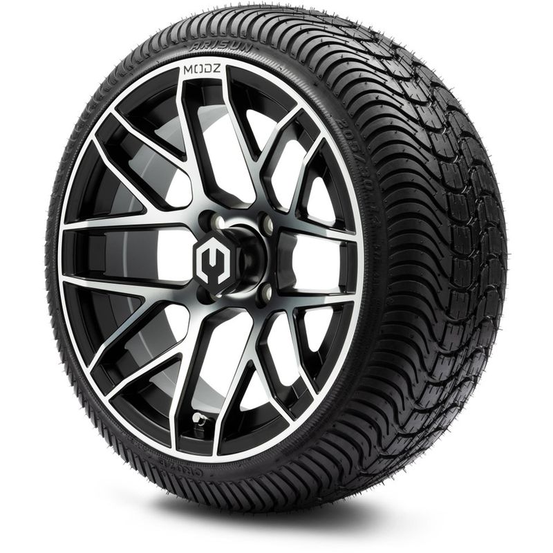 MODZ® 14" Matrix Machined Black - LowPro Street Tire and Wheels Combo
