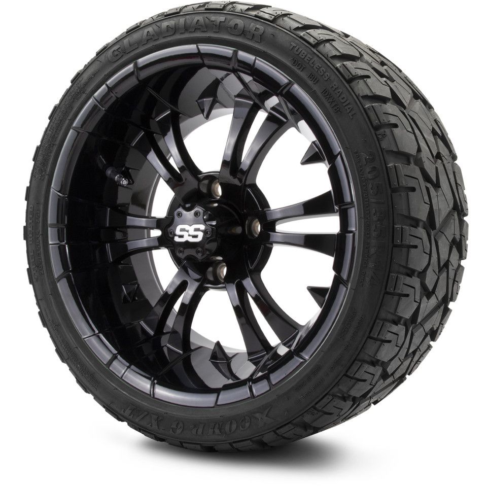 MODZ® 14" Vampire Glossy Black - Low Profile Tires and Wheels Combo
