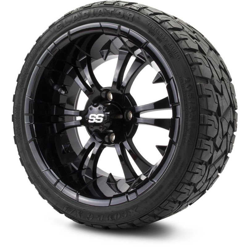 MODZ® 14" Vampire Glossy Black - Low Profile Tires and Wheels Combo