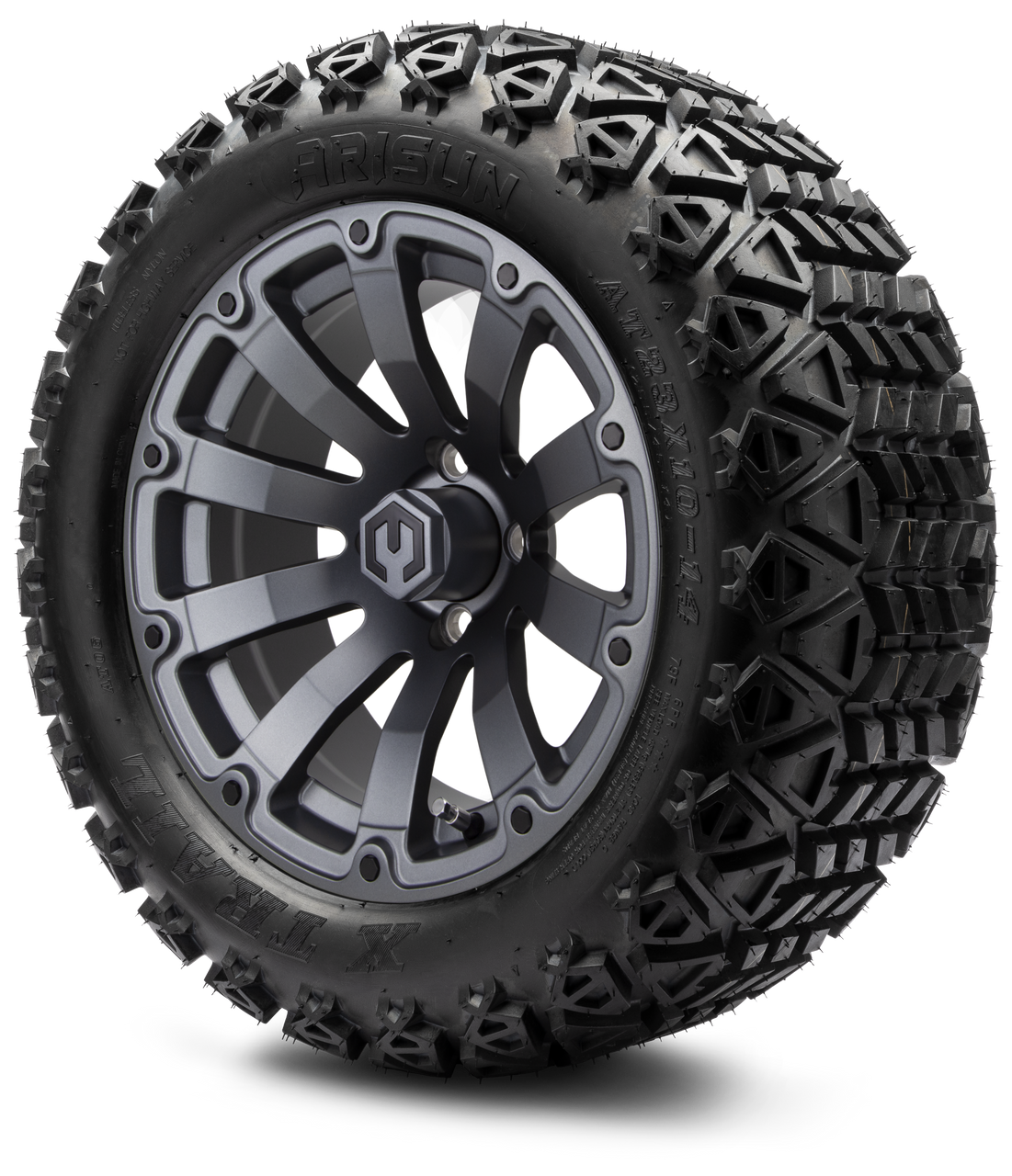 MODZ® 14" Bomber Matte Gunmetal - Lifted Tires and Wheels Combo