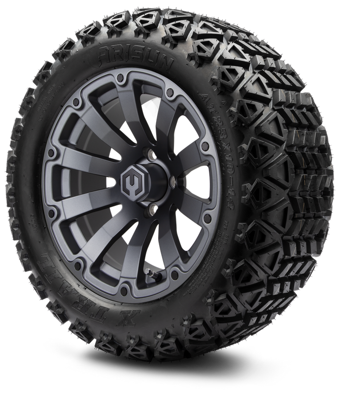 MODZ® 14" Bomber Matte Gunmetal - Lifted Tires and Wheels Combo