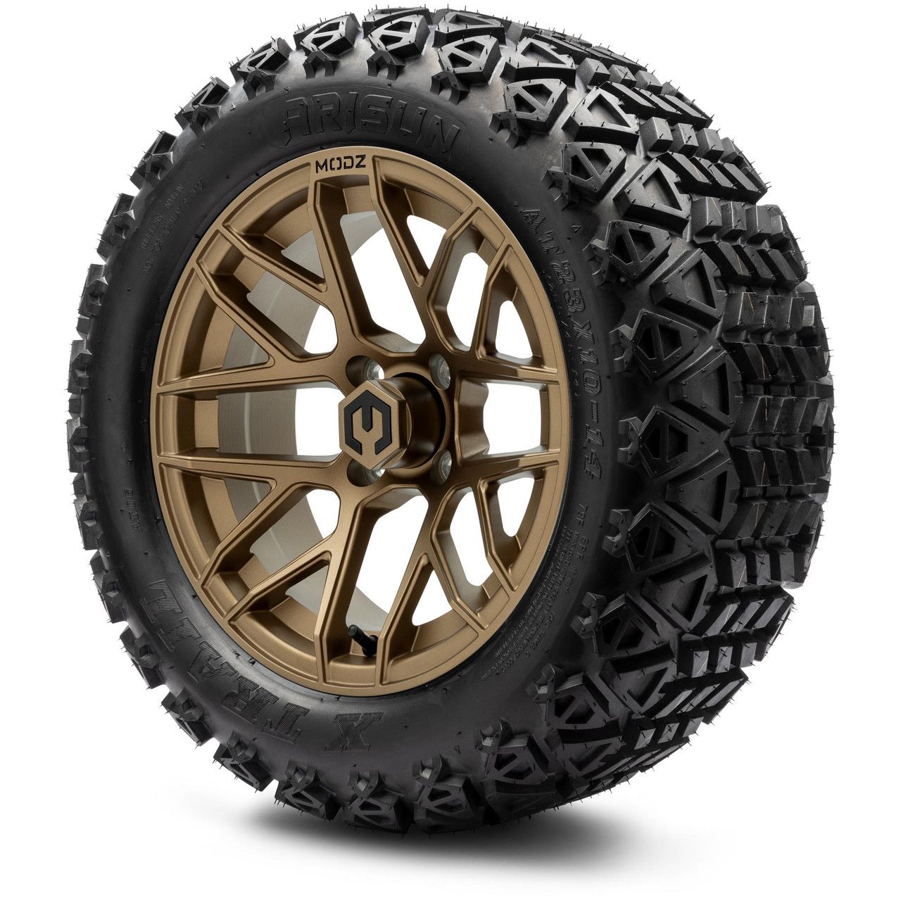 MODZ® 14&quot; Matrix Matte Bronze - Lifted Tires and Wheels Combo