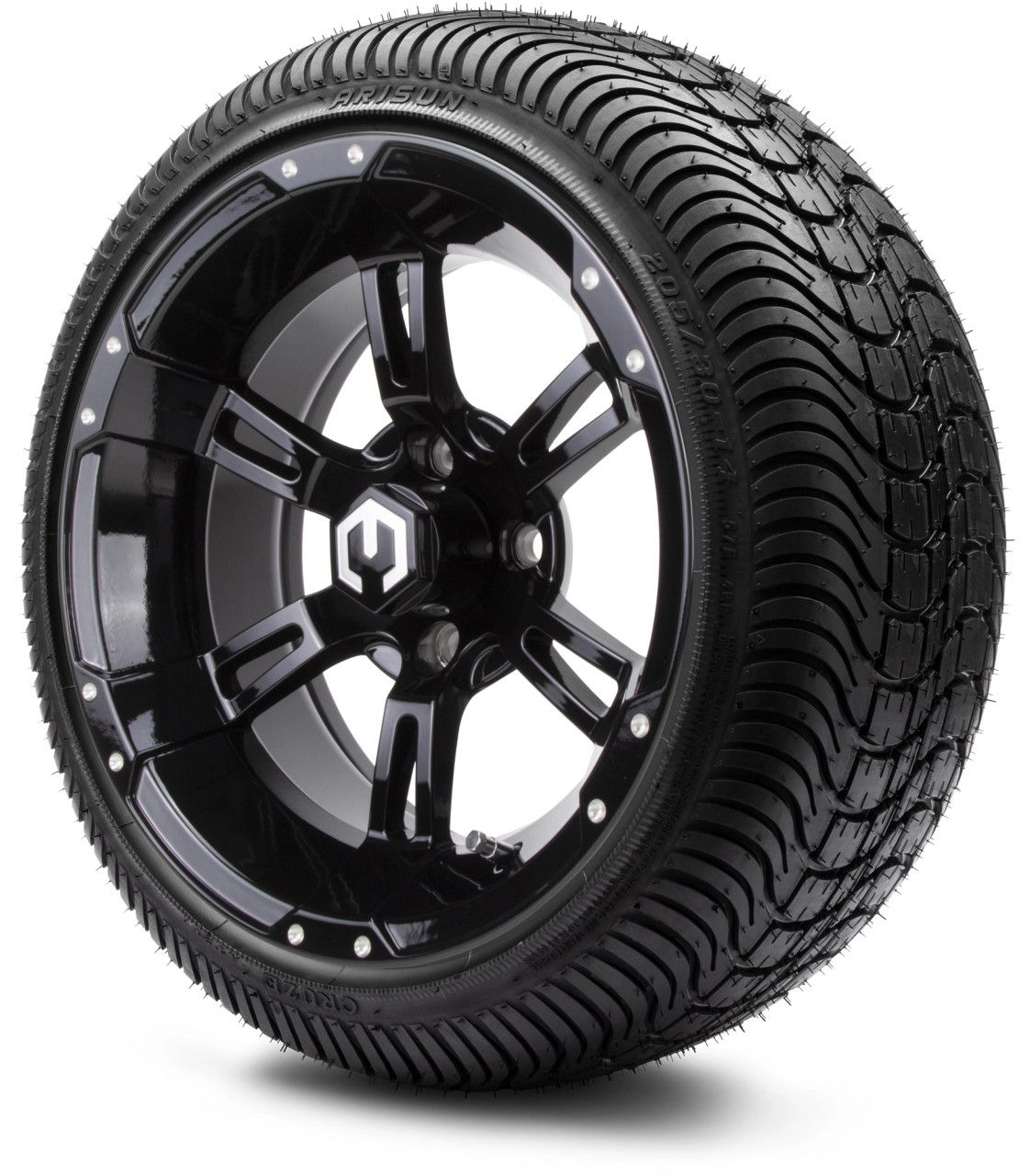 MODZ® 14" Ambush Glossy Black - Low Profile Tires and Wheels Combo