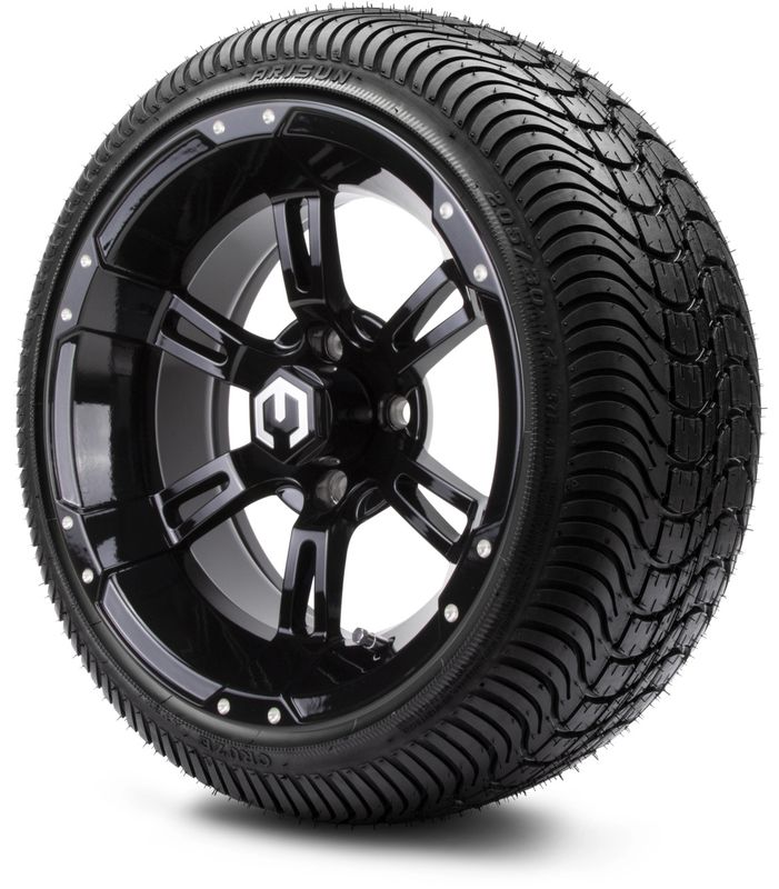 MODZ® 14" Ambush Glossy Black - Low Profile Tires and Wheels Combo