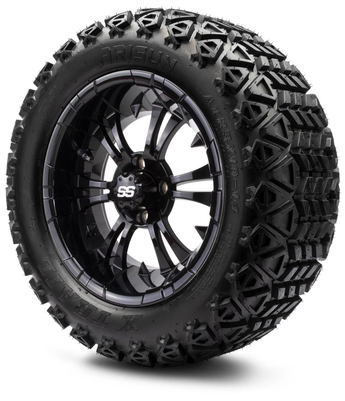 MODZ® 14" Vampire Glossy Black - Lifted Tires and Wheels Combo