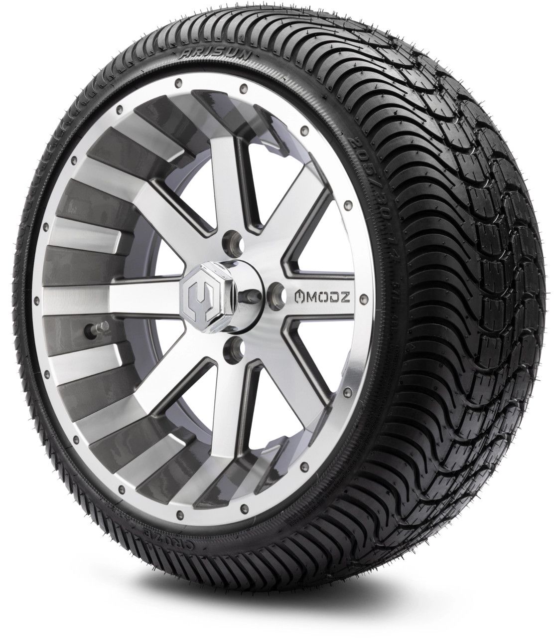 MODZ® 14" Assault Machined Gunmetal - LowPro Street Tire and Wheels Combo