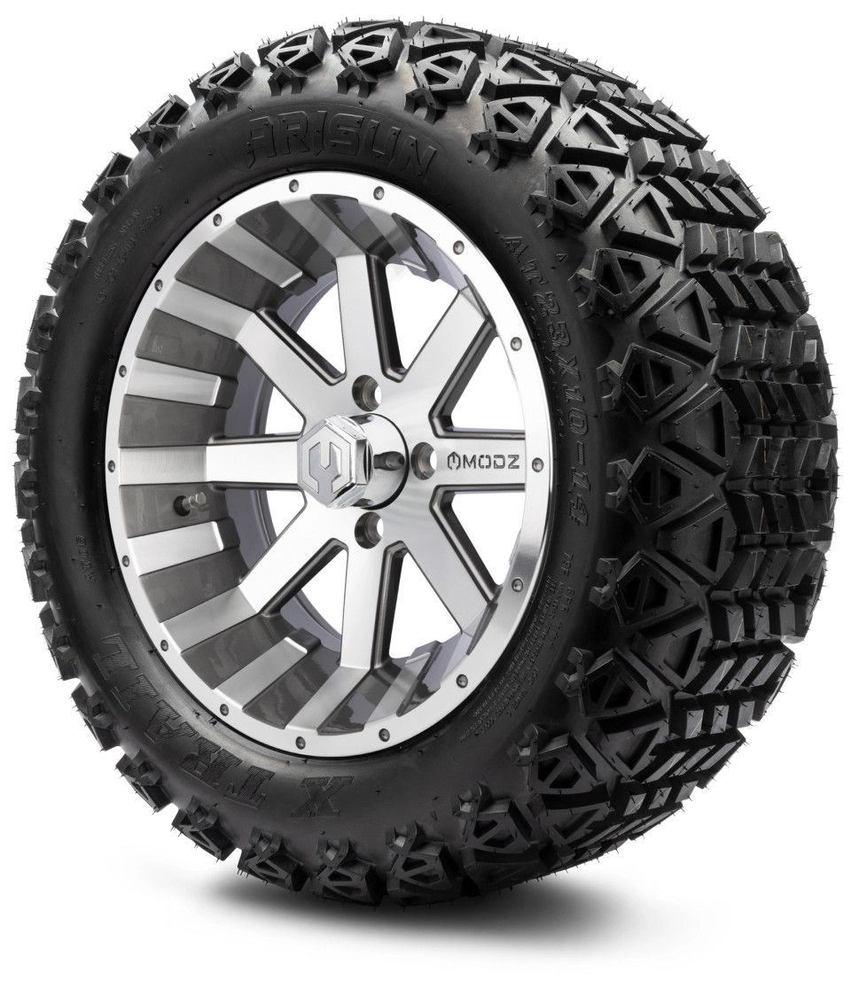 MODZ® 14&quot; Assault Machined Gunmetal - Lifted Tires and Wheels Combo