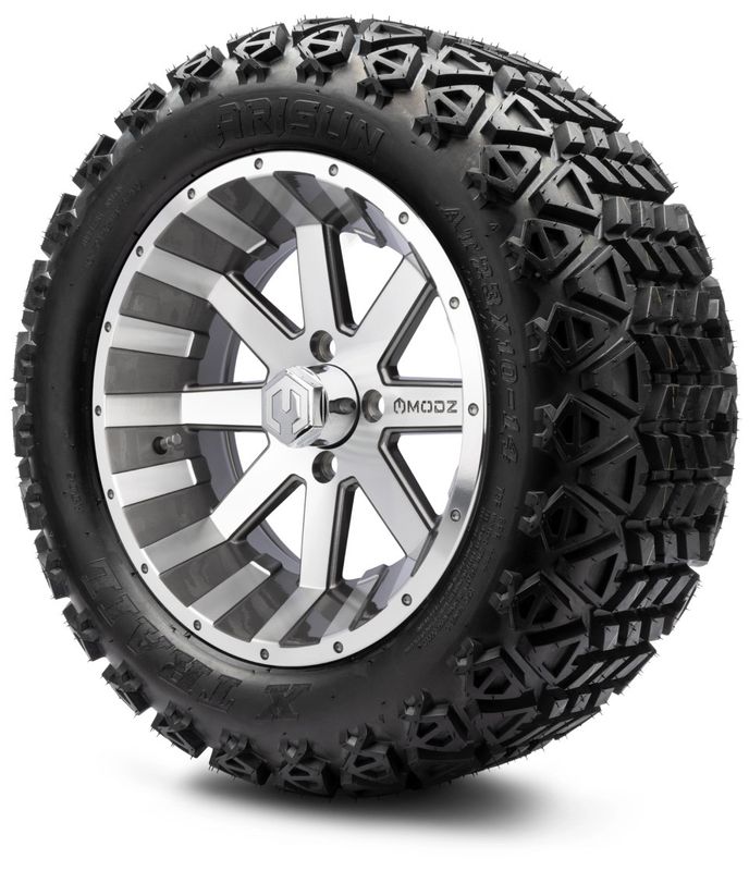 MODZ® 14" Assault Machined Gunmetal - Lifted Tires and Wheels Combo