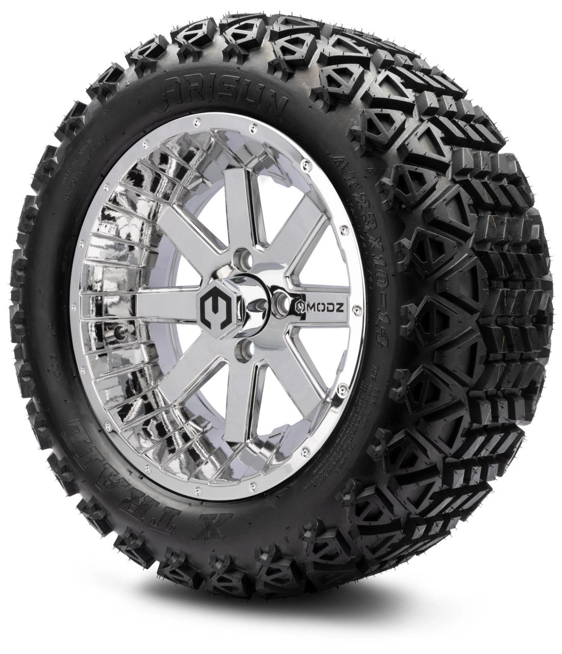MODZ® 14" Assault Chrome - Lifted Tires and Wheels Combo