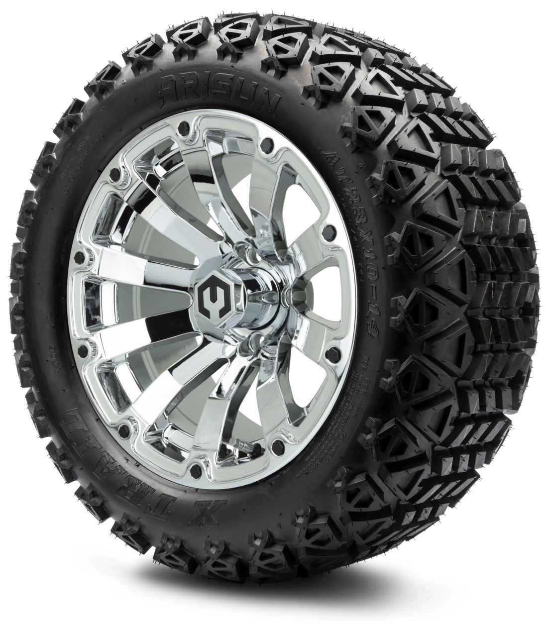 MODZ® 14" Bomber Chrome - Lifted Tires and Wheels Combo
