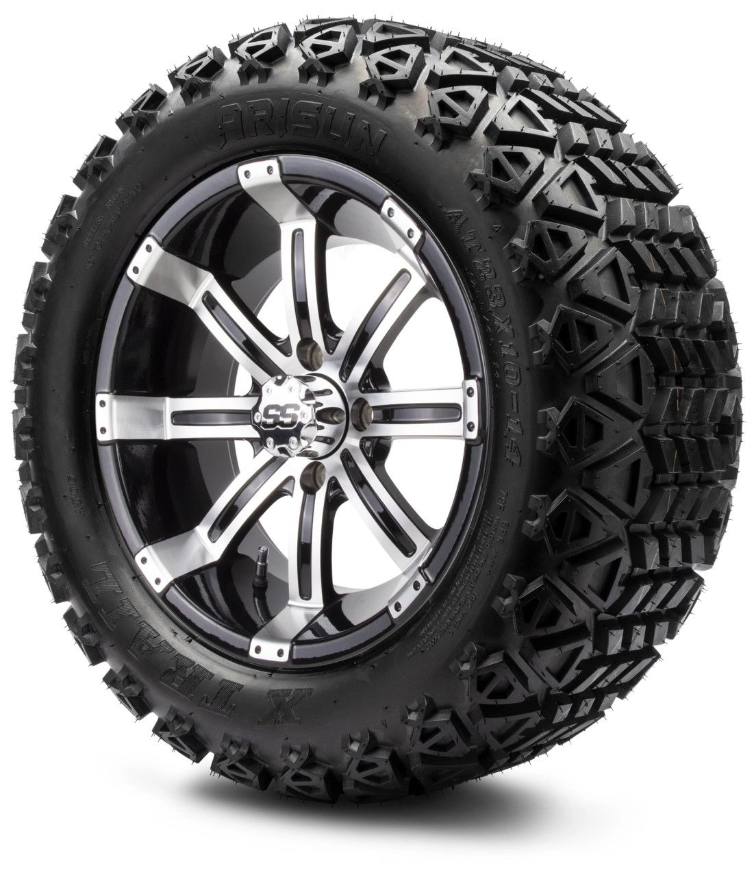 MODZ® 14" Tempest Machined Black - Lifted Tires and Wheels Combo