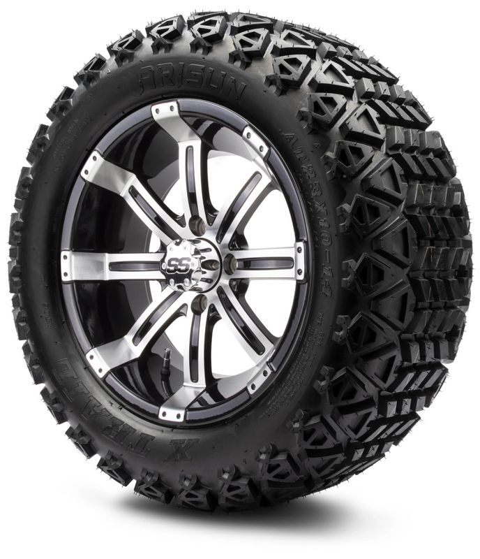 MODZ® 14" Tempest Machined Black - Lifted Tires and Wheels Combo