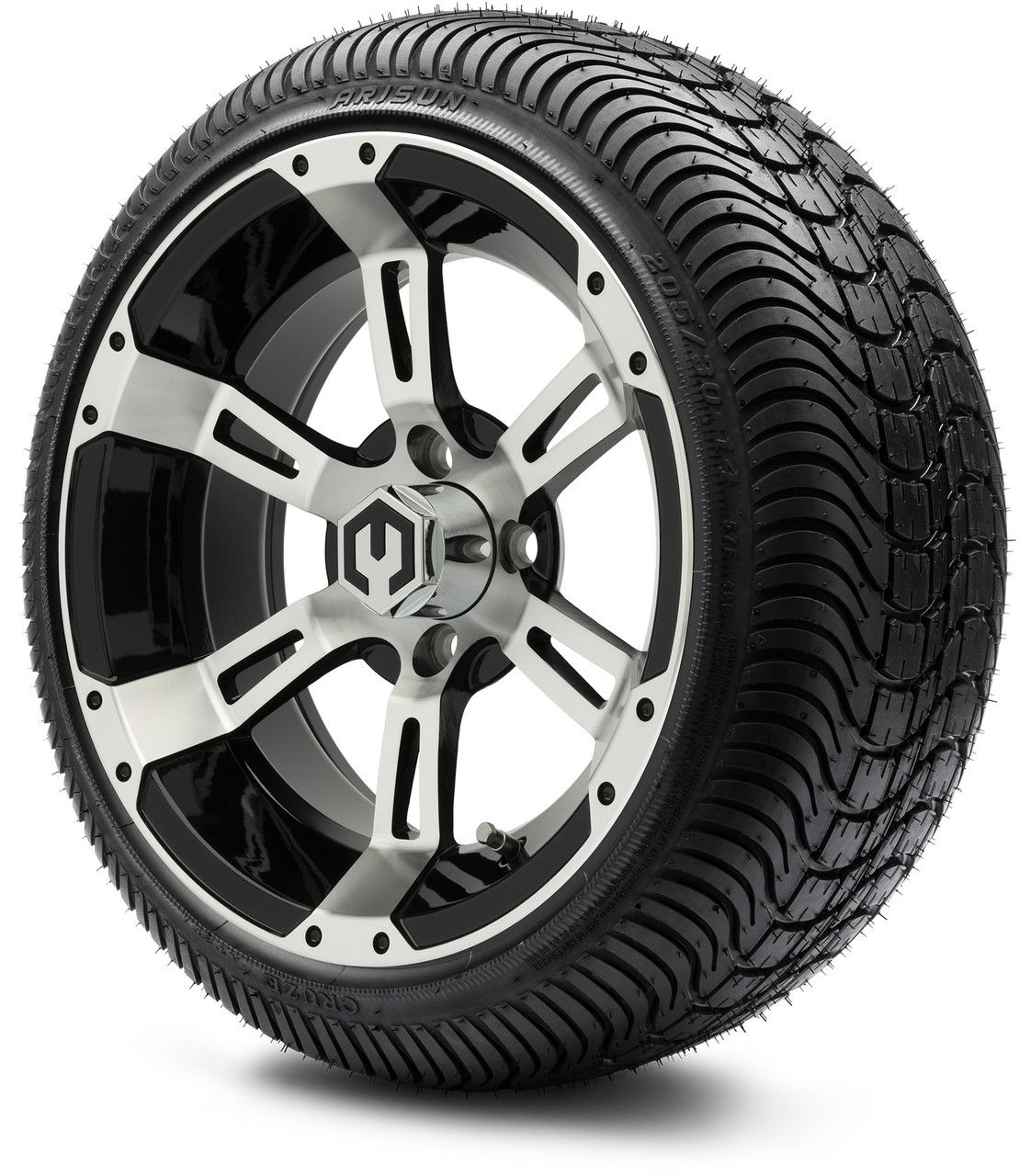 MODZ® 14" Ambush Machined Black - LowPro Street Tire and Wheels Combo