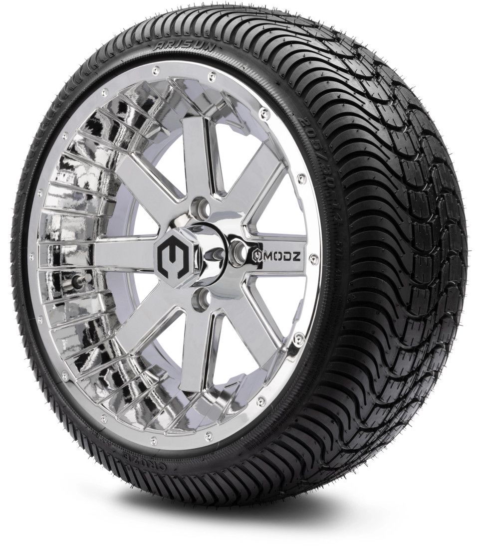 MODZ® 14" Assault Chrome - LowPro Street Tire and Wheels Combo