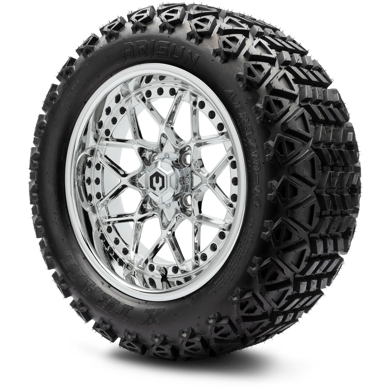 MODZ® 14" Formula Chrome - Lifted Tires and Wheels Combo