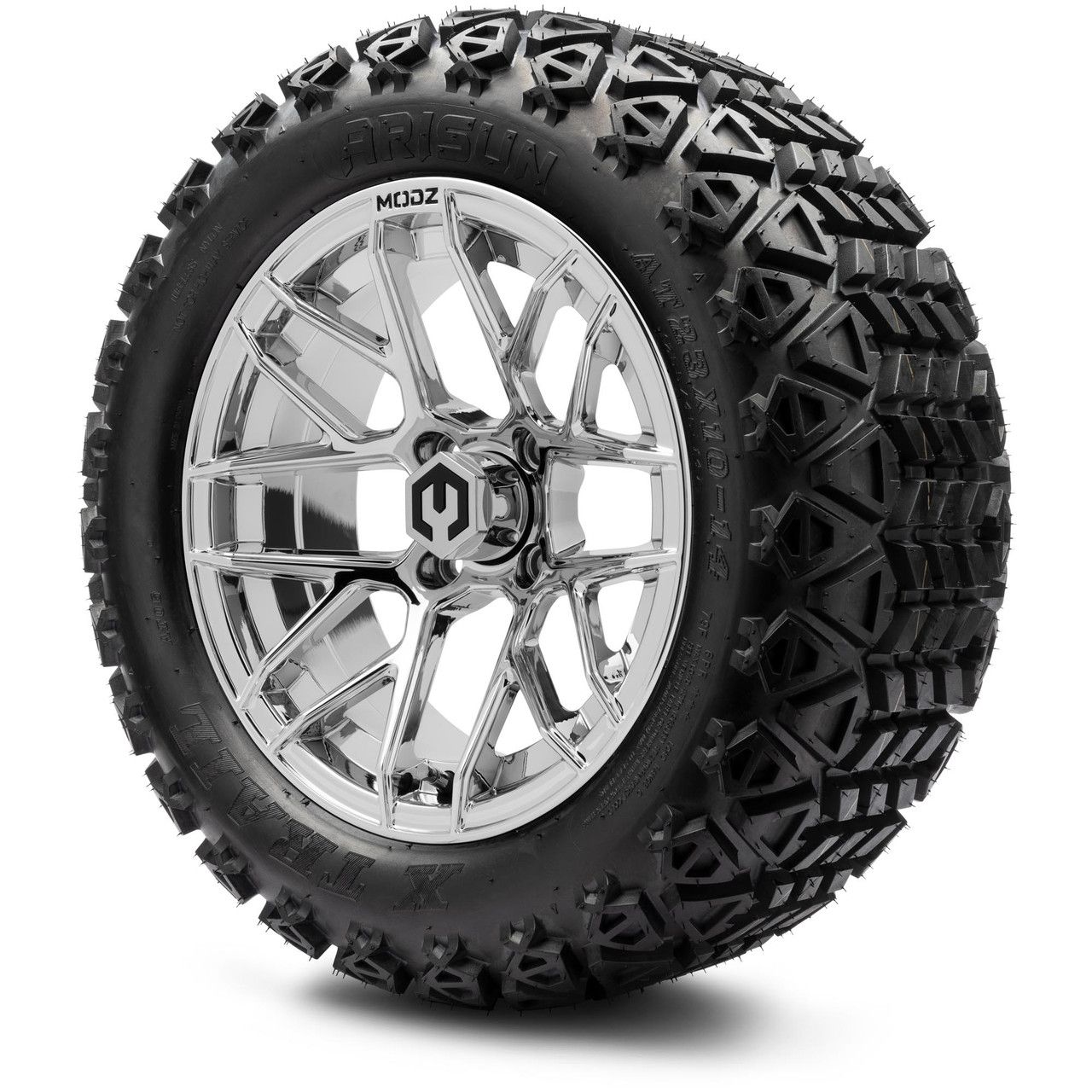 MODZ® 14" Matrix Chrome - Lifted Tires and Wheels Combo