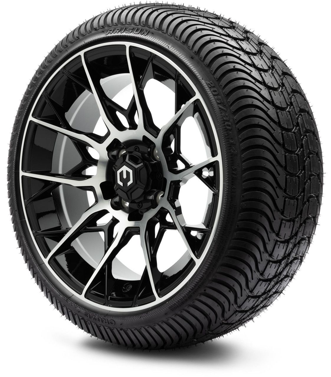 MODZ® 14" Chaos Machined Black - Low Profile Tires and Wheels Combo