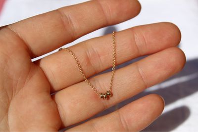 10k Triple Bead Necklace
